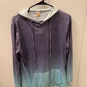 Blue Hooded Pull Over Sweatshirt